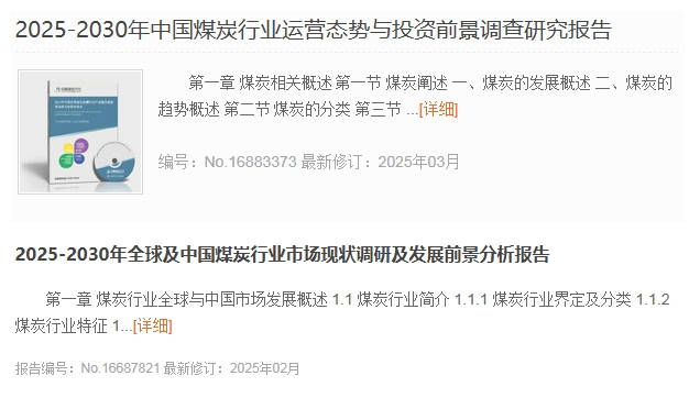 2025年煤炭行业分析报告